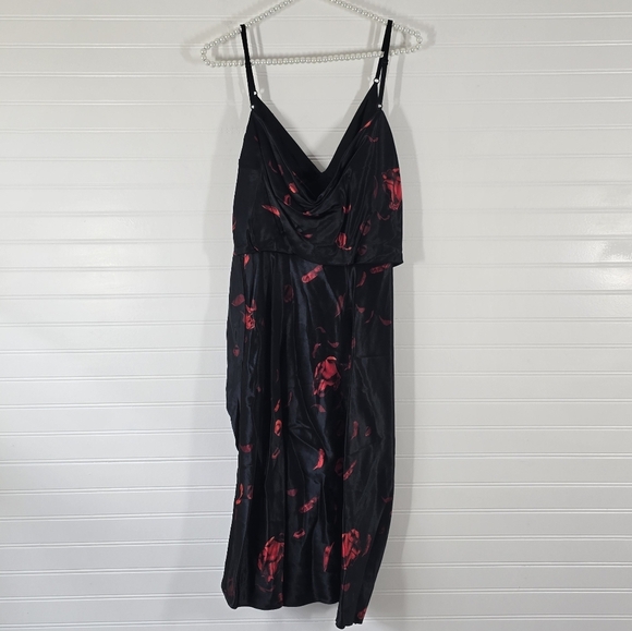NWT Alexander Wang Rose Printed Satin Slip Sun Dress with Twist Knot Det… - Picture 6 of 12